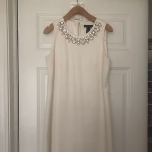 White embezzled neck dress